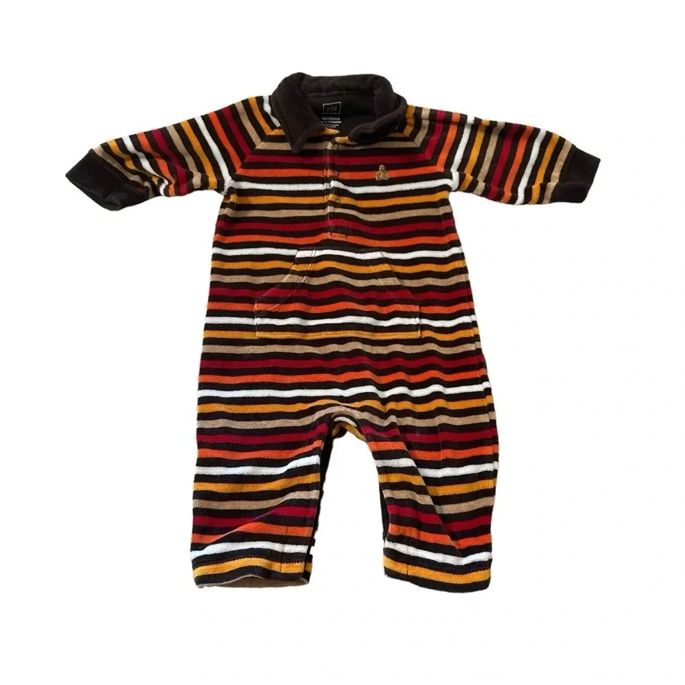 Gap Boys 0-3 months Velvet Striped Romper